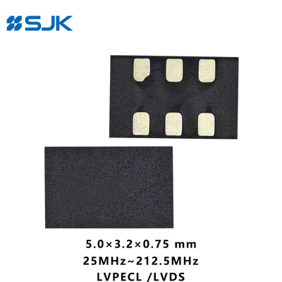 SMD 5032 Programmable MEMS LVDSL Differentiële Oscillator Met 6 Pads Ondersteuning 1-220MHz 2.25-3.63V
